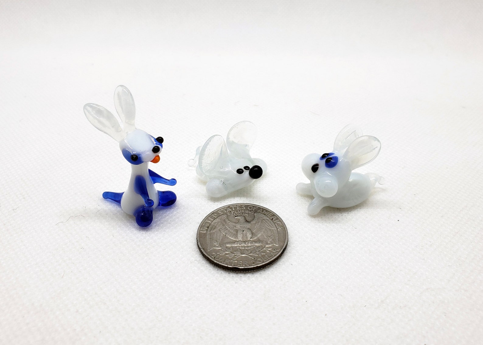 Mini Glass Figurines Set of 3 Pieces Glass miniature Small Etsy