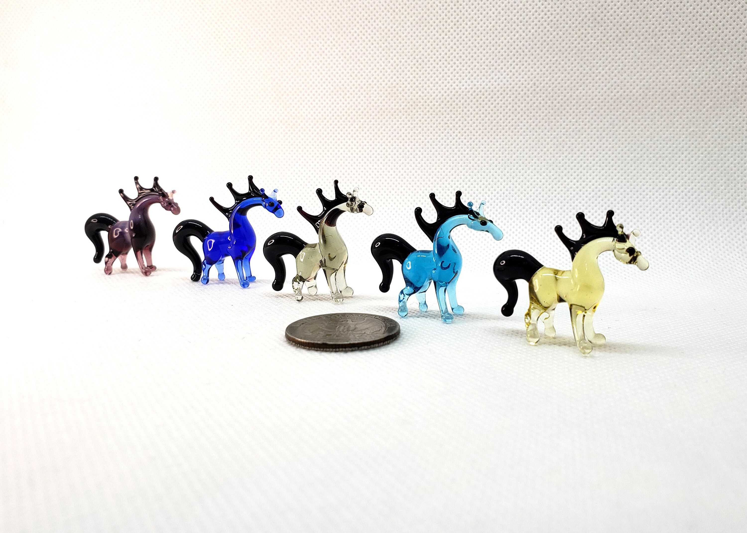 Glass Miniature Horse, Glass Horse sculpture, Small Glass Figurine, Glass Animal Figurine, Handcrafted glass animal, Blown glass, Art glass