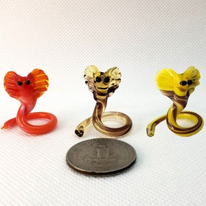 Glass Miniature Cobra, Glass miniature, Small Glass Figurine, Handcrafted glass animal, Handblown glass, Little Glass Animals, Art Glass