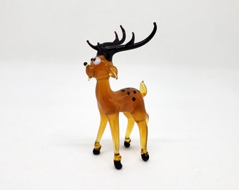 Deer figurine, Blown Glass, Art Glass, Murano glass, Glass Animal Figurine, Miniature Glass, Handcrafted glass animal, Birthday Gift