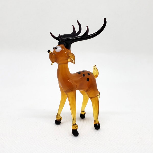 Glass Deer Figurines Etsy
