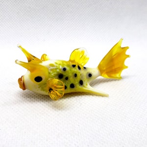 Horned Boxfish, Sea Cow Fish, Lactoria cornuta, Hand blown glass, Figurine Blown Glass, Home decor, Glass sea animals, Art glass,Unique Gift image 5