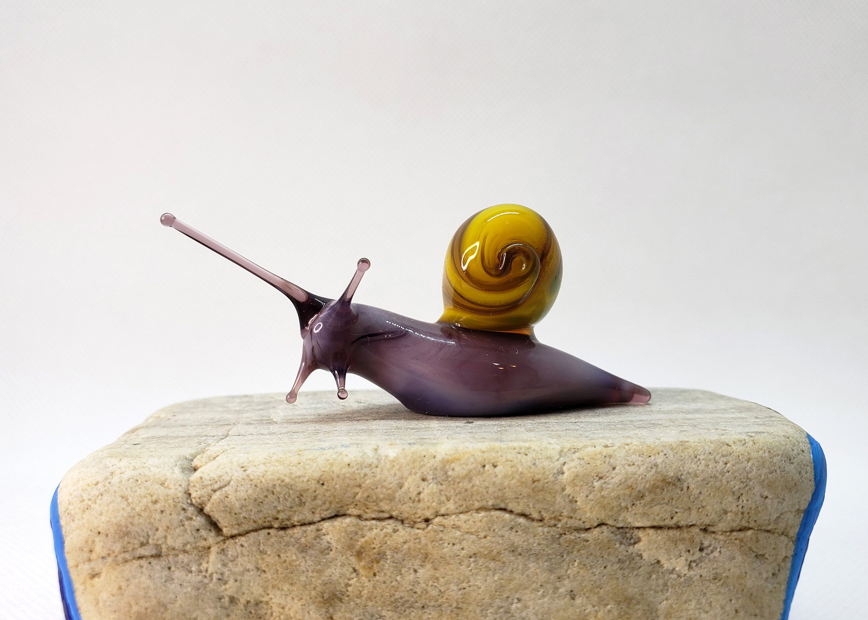 Snail Sculpture Blown glass Snail Art glass Glass Snail Etsy