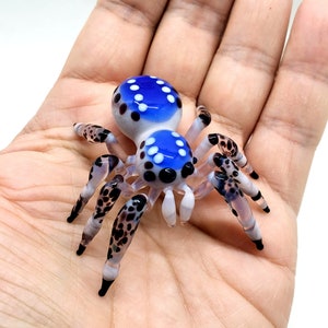 Glass Figurine Jumping Spider, Glass Brown Spider, Handblown Glass ...