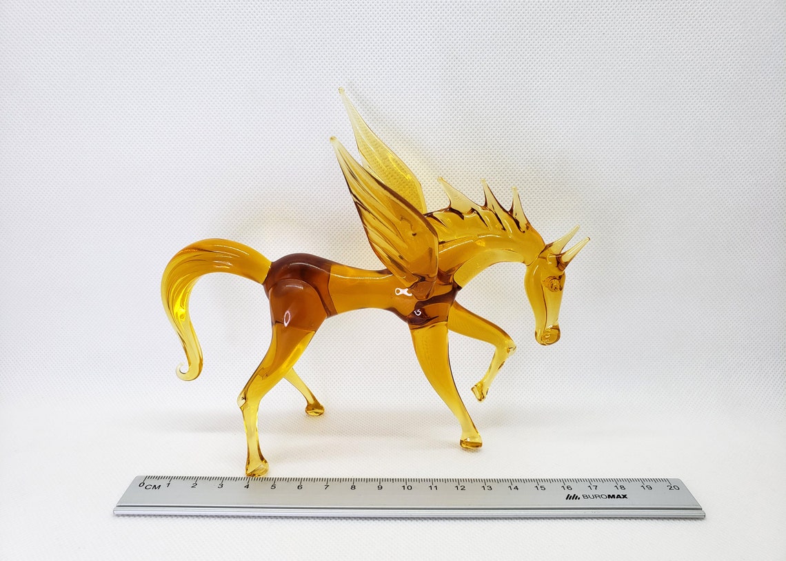 Big Pegasus Glass Winged Horse Figurine Hand-blown glass | Etsy