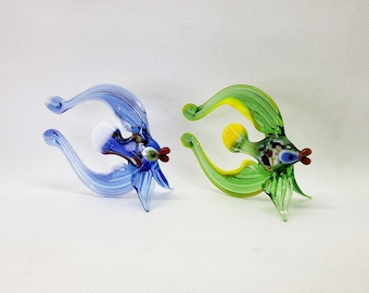 Hand Blown Glass Fish Figurine: Lampwork Sea Sculpture