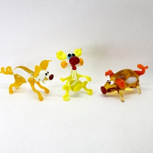 Handgefertigte Glas Schweinefigur, geblasenes Glas Schwein, Glas Schweinchen Miniatur, Glas Schwein Sammlung, Kunst Glas, Glas Tierfigur, mundgeblasenes Glas