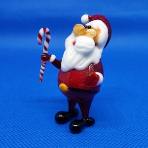 Santa Claus with candy, Blown glass, Art glasst, Santa Claus collection, Glass Santa miniature, Toys gift, Murano glass, Christmas Gift