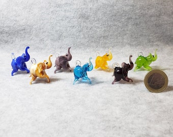 ミニチュアガラス動物、ガラスゾウ - 6.4 cm - Etsy 日本