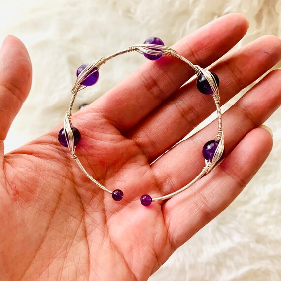 One Wire wrapped amethyst bracelet - image 2