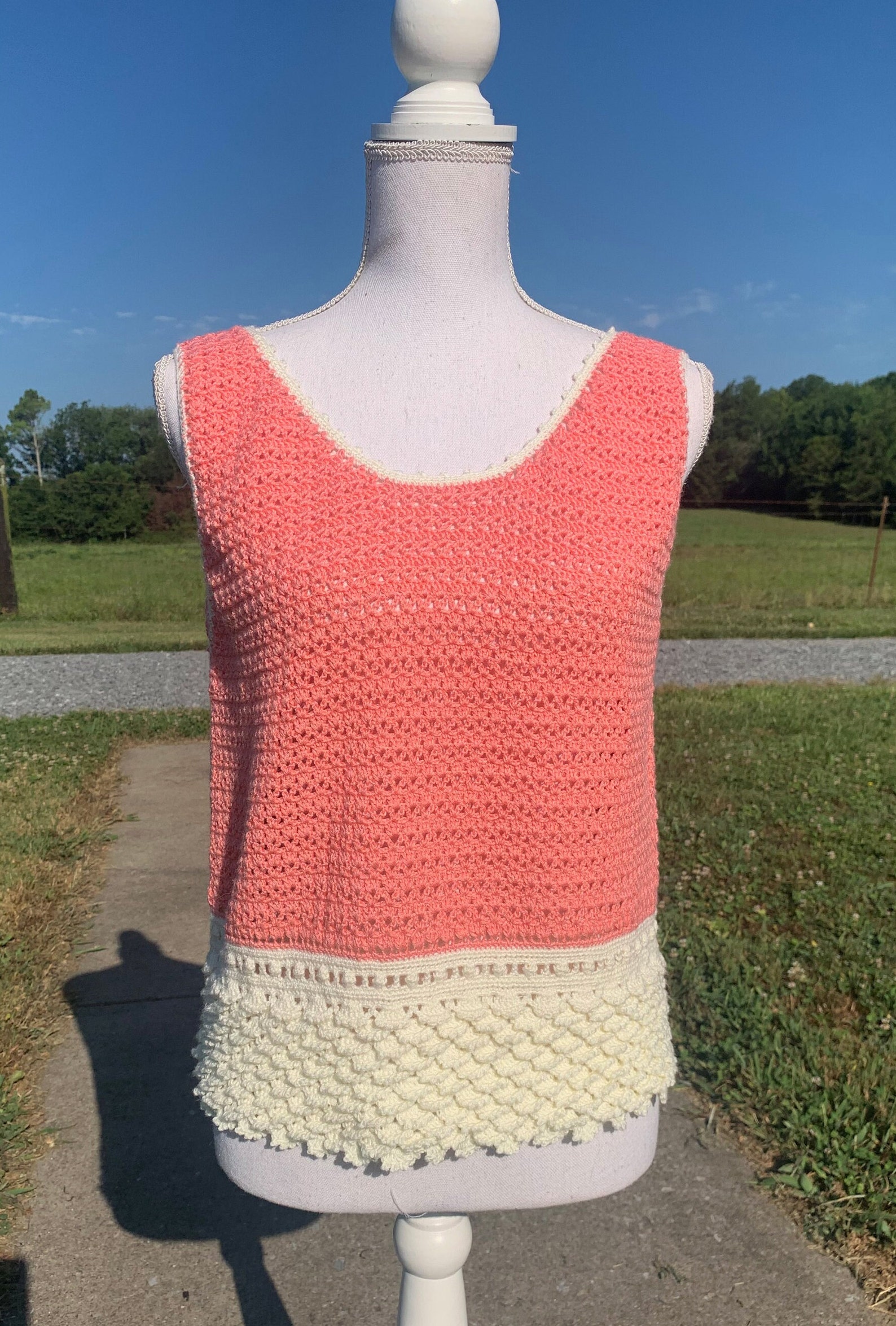 Coral Crochet Top main image 1