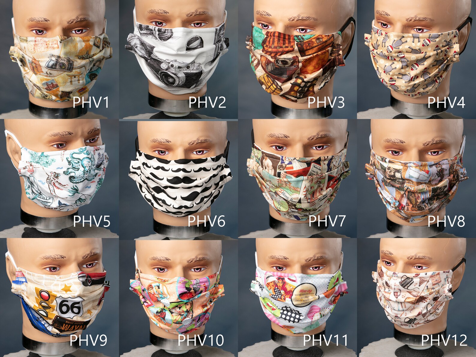 Photography / Vintage Face Mask Washable 3 Layers with Nose Etsy