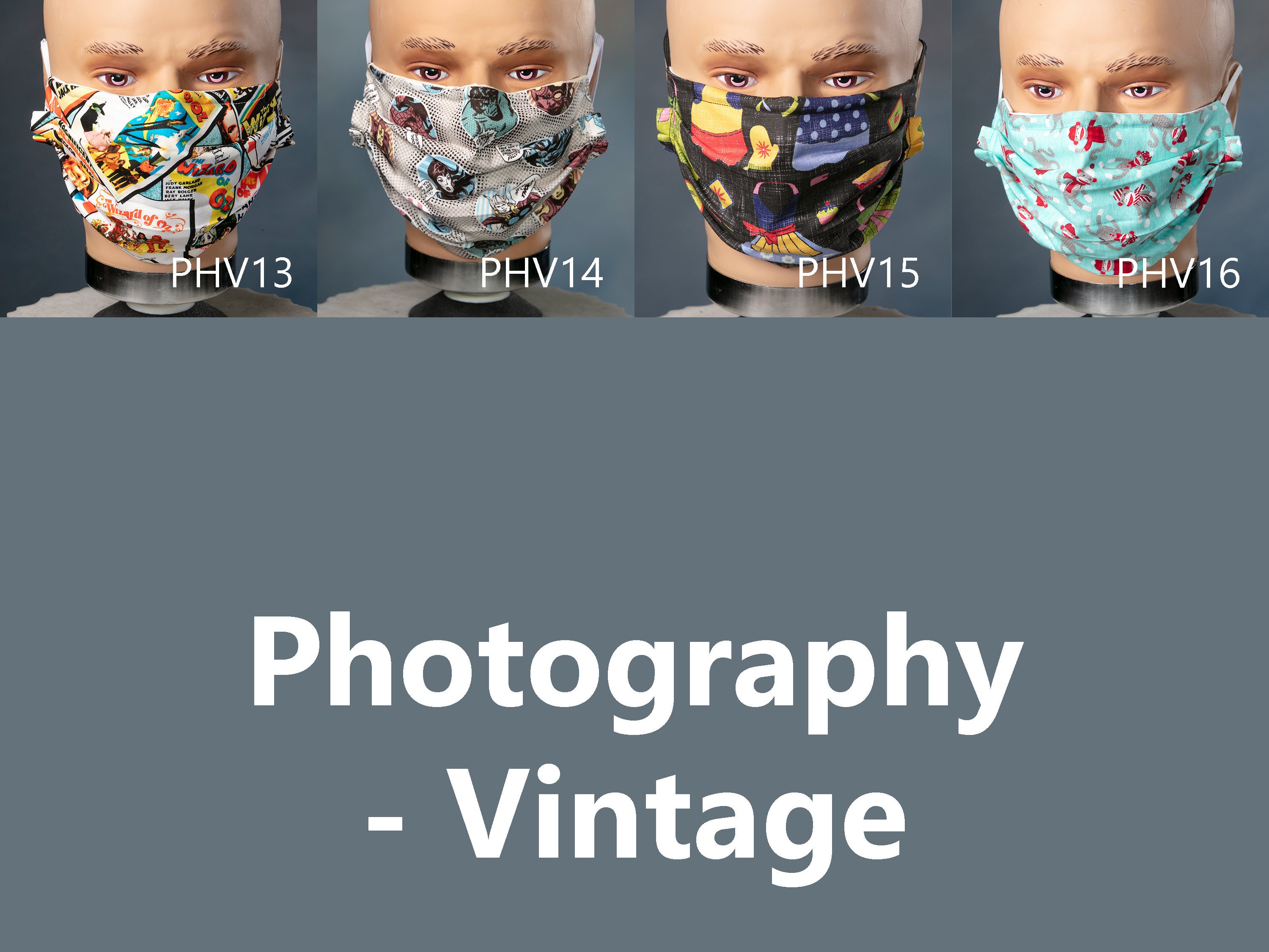 Photography / Vintage Face Mask Washable 3 Layers with Nose Etsy