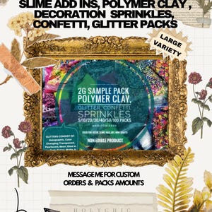 Slime Resin Add Ins, Polymer Clay Sprinkles, Glitter Confetti Sampler Pack