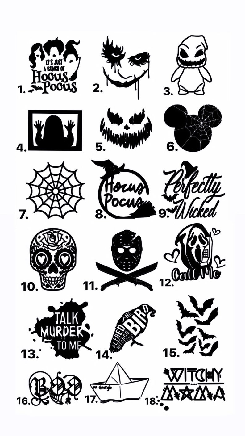 Horror Movie Halloween Decal catalog 2 Etsy
