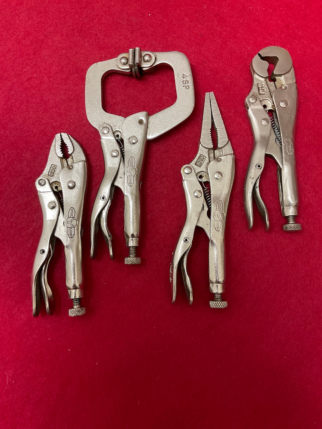 Vintage Set of 4 Inch Vise Grips made in U.S.A. Etsy