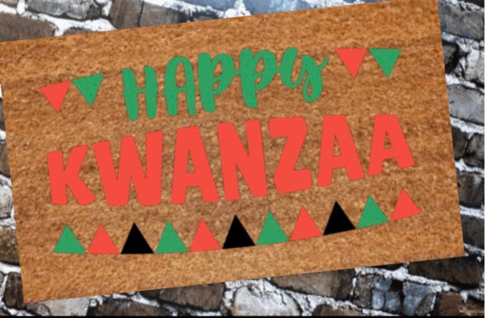 Happy Kwanzaa Doormat Outdoor Seasonal Decorations Outdoor Etsy