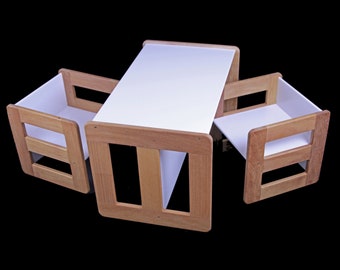 Set 3 pieces Iroko wood. Montessori Cube. Montessori cube.