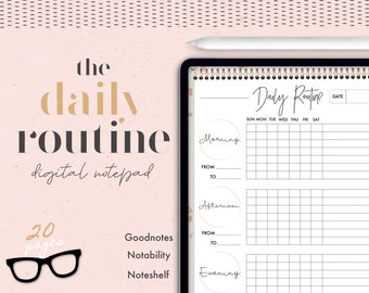 Digital Daily Routine and To Do Notepad| Habit Planner, Morning Routine, Daily Routine Planner, Daily Routine Planner, Goodnotes Planner,