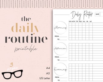 Daily Routine Planner | Weekly Routine Tracker, Morning Routine, Routine Planner, Household Planner, Planner Printable, Habit Planner