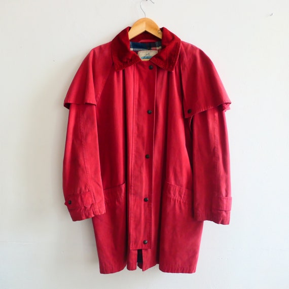 Vintage rusty red rain countryside Coat Jacket Ove