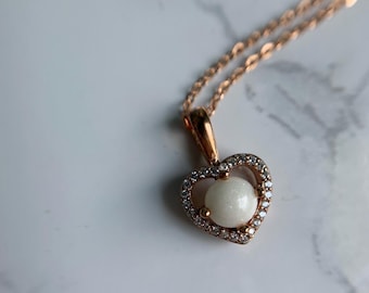 Amelia Heart Breastmilk Necklace: Rose Gold Keepsake Jewelry