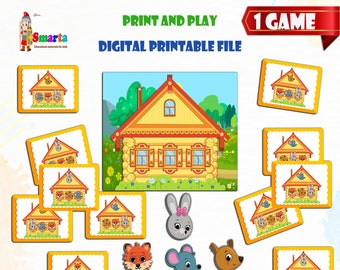 Preschool education, pattern matching card game
