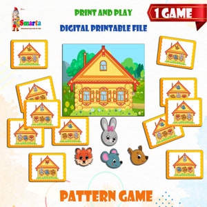 Preschool education, pattern matching card game