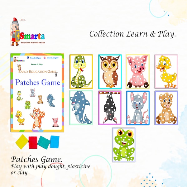 Preschool worksheets, education games patches