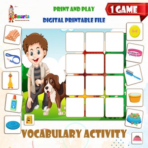 Desenvolvimento da fala, atividade de vocabulário infantil