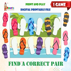 Kids activity game, matching card game