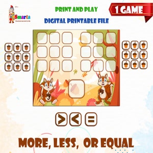 Child development game, preschool math activity