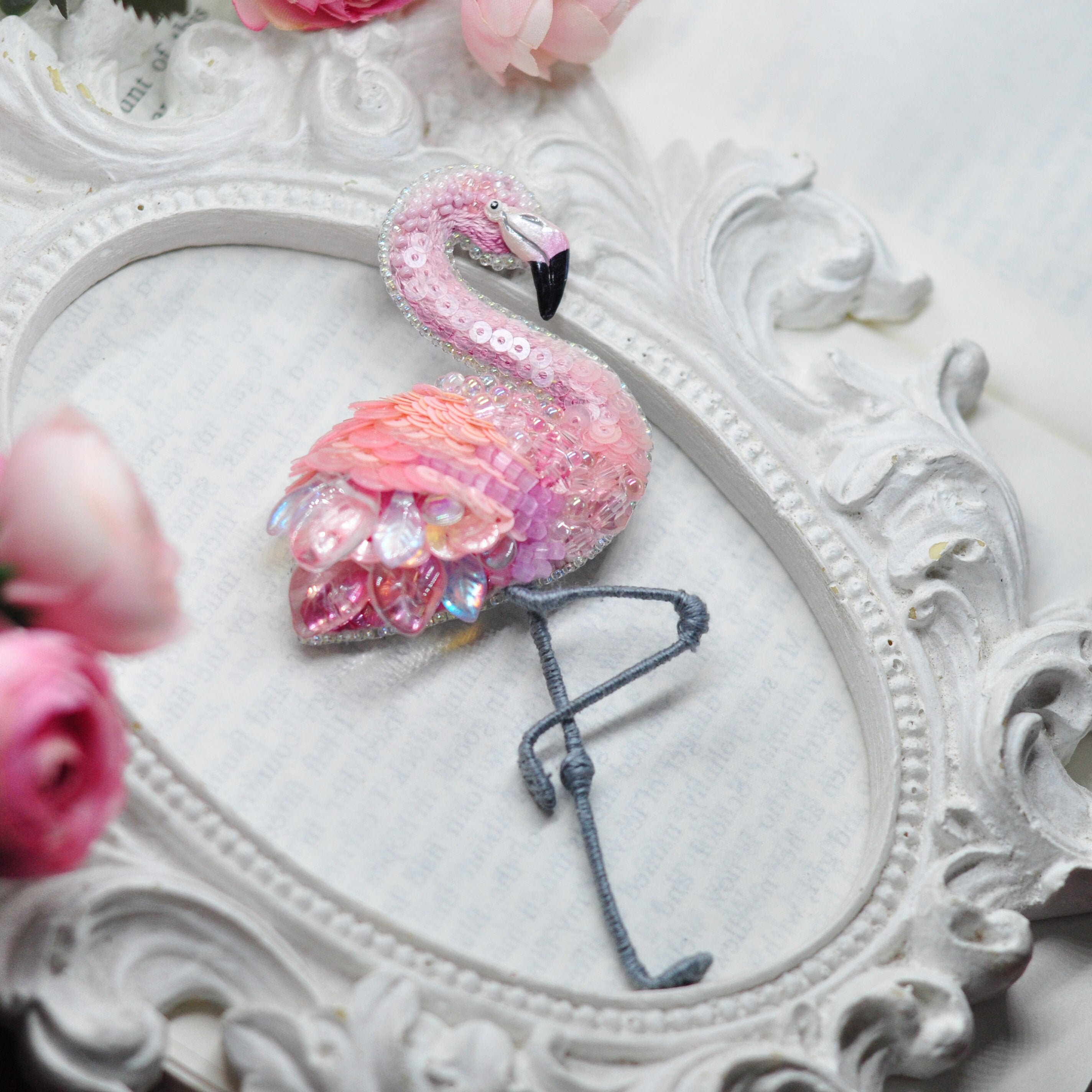 Flamingo brooch Pink flamingo Gifts for women Flamingo jewelry | Etsy