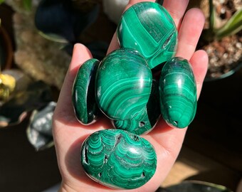 YOU CHOOSE Mini Malachite Palm Stones, Natural Malachite Palm Stone, High Quality Malachite Palm Stone, Green Malachite