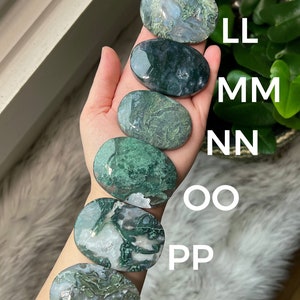 YOU CHOOSE Moss Agate Palm Stone, Moss Agate Palm, Moss Agate Pocket Stone, Crystal Palm Stone image 8