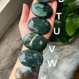 YOU CHOOSE Moss Agate Palm Stone, Moss Agate Palm, Moss Agate Pocket Stone, Crystal Palm Stone image 5