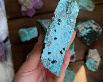 Stunning Druzy Chrysocolla and Malachite Specimen - Natural Beauty and Unique Patterns