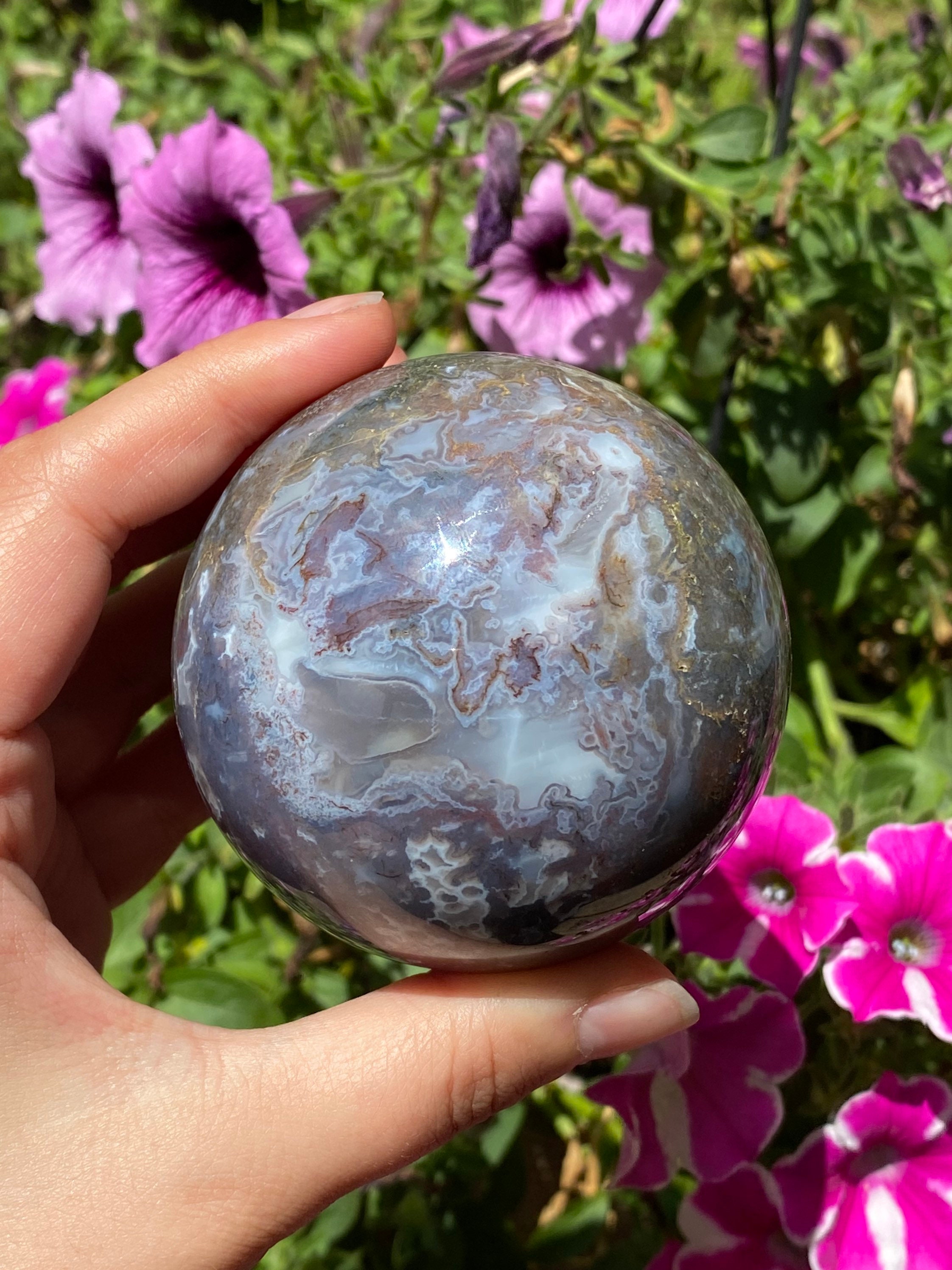 Moss Agate Sphere, Moss Agate Ball, Crystal Sphere, Crystal Ball, Agate