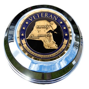MotorDog69 Indian Motorcycle Gas Cap Coin Mount Set With Operation Desert Storm Challenge Coin for Chieftain Dark Horse Roadmaster Scout