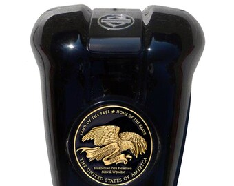 MotorDog69 Harley Horn Cover Coin Mount Set - Thank You Troops