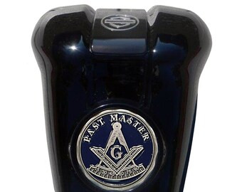 Masonic Past Master Coin Mount Set for Harley Waterfall Horn Cover