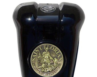 Saint Florian Harley Horn Cover Coin Mount, Black Waterfall