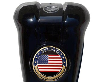 Retired Navy Harley Horn Cover Coin Mount: Black Waterfall