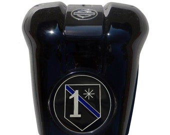 Police 1 Asterisk Harley Horn Cover Coin Mount Set - Softail, Road King, Glide