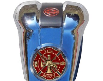 Fire Rescue Harley Horn Cover Coin Mount – Softail, Road King, Glide