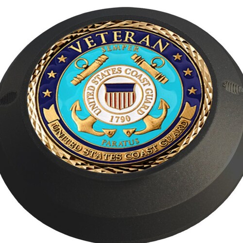 MotorDog69 Indian Motorcycle Black Gas Cap Coin Mount Set With Veteran Coast shops Guard Challenge Coin for Chieftain, Dark Horse, Roadmaster, Sc