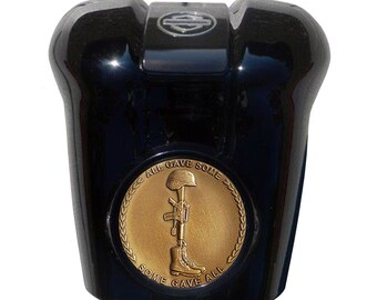Soldiers Cross Harley Horn Cover Coin Mount Set - Black Waterfall