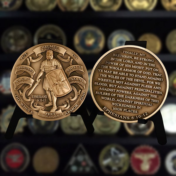 MotorDog69 Armor of God Brass Challenge Coin