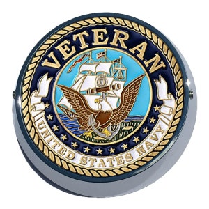 MotorDog69 Goldwing Navy Veteran Universal Coin Mount Set