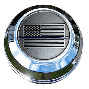 MotorDog69 Indian Motorcycle Gas Cap Coin Mount Set With Police Thin Blue Challenge Coin for Chieftain, Dark Horse, Roadmaster, Scout